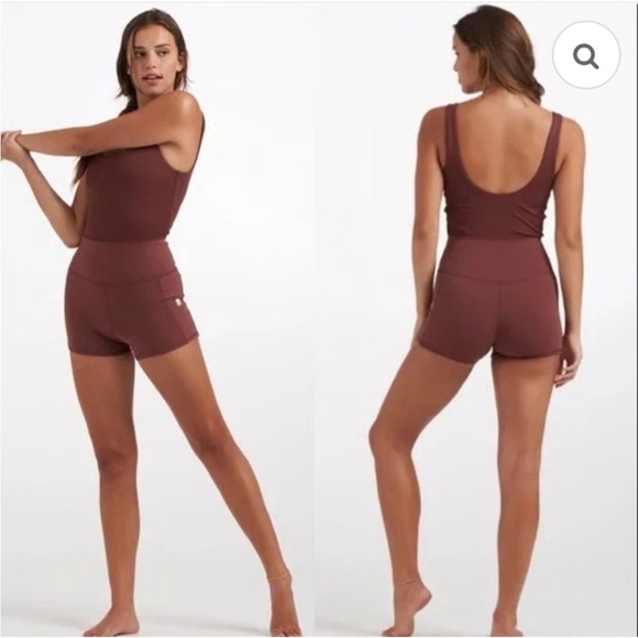 Vuori Chocolate Brown Studio Romper - Picture 2 of 6